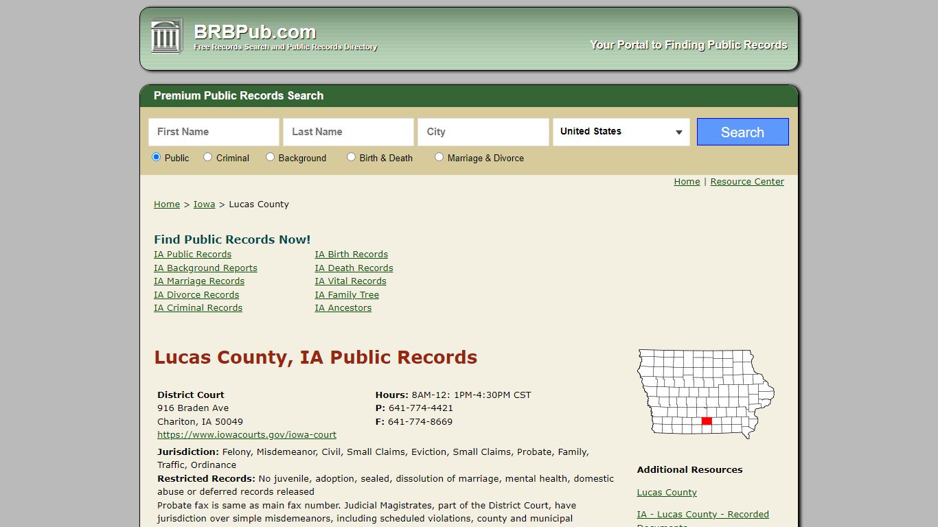Lucas County Public Records | Search Iowa Government Databases